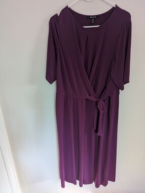 Purple Wrap-Front Women's Dress